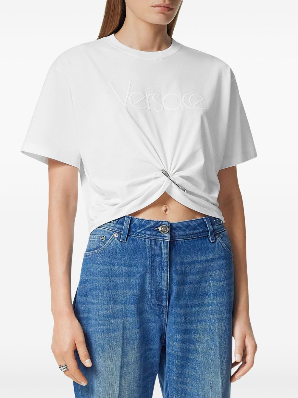 SAFETY PIN CROPPED T-SHIRT