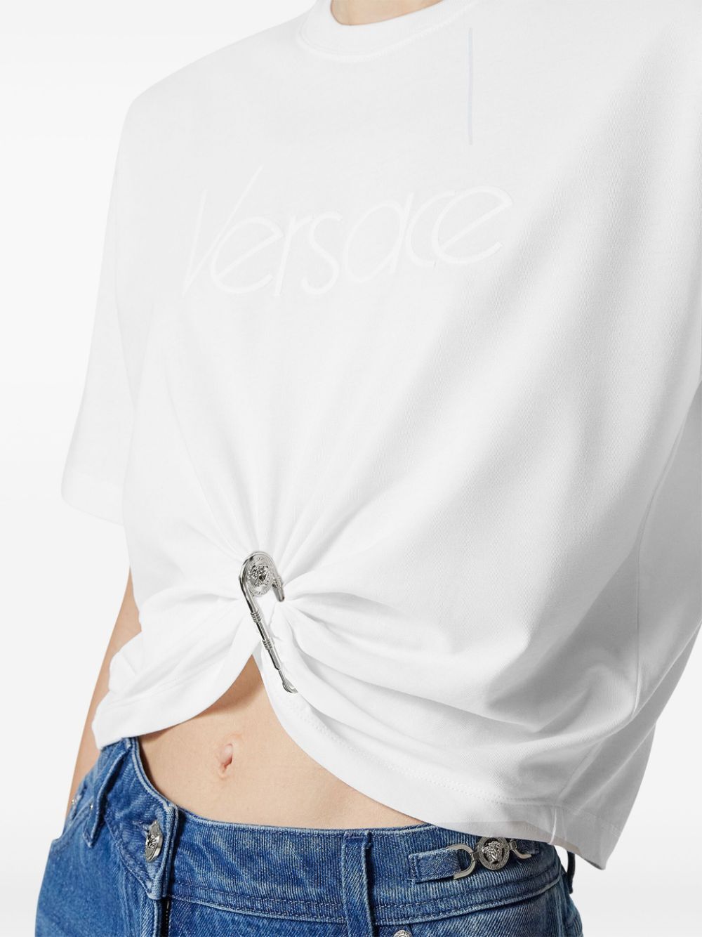 SAFETY PIN CROPPED T-SHIRT