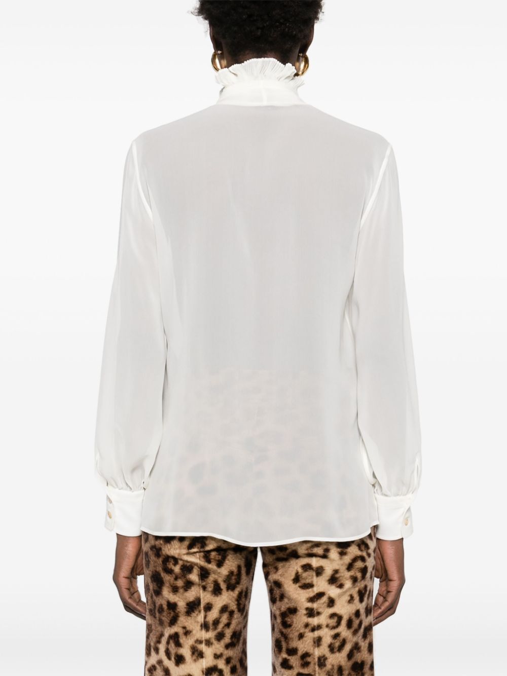 RUFFLE-DETAILED SILK BLOUSE