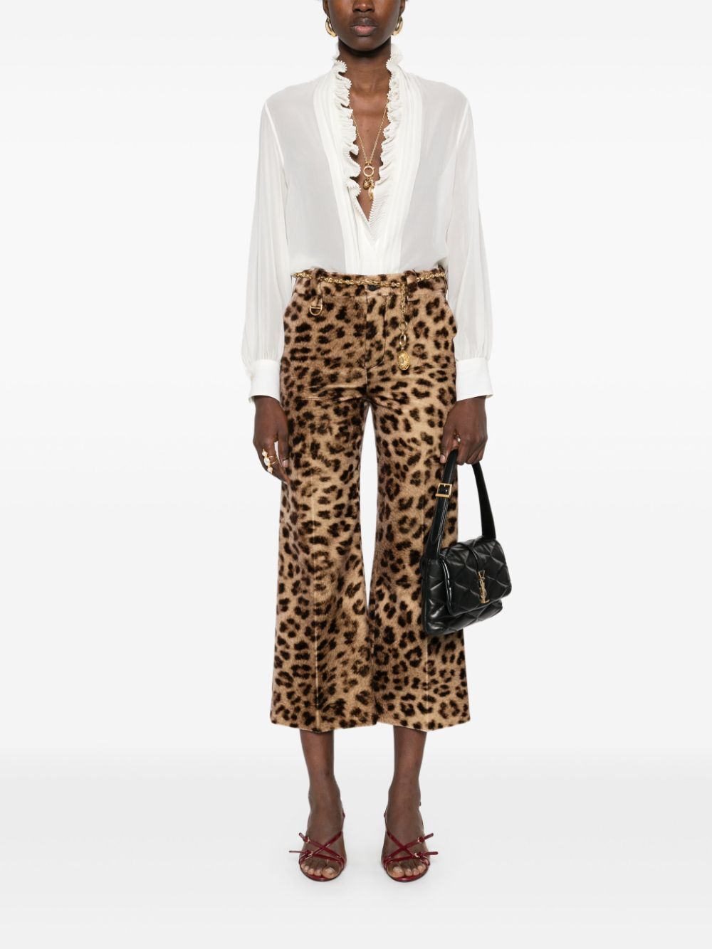 RUFFLE-DETAILED SILK BLOUSE