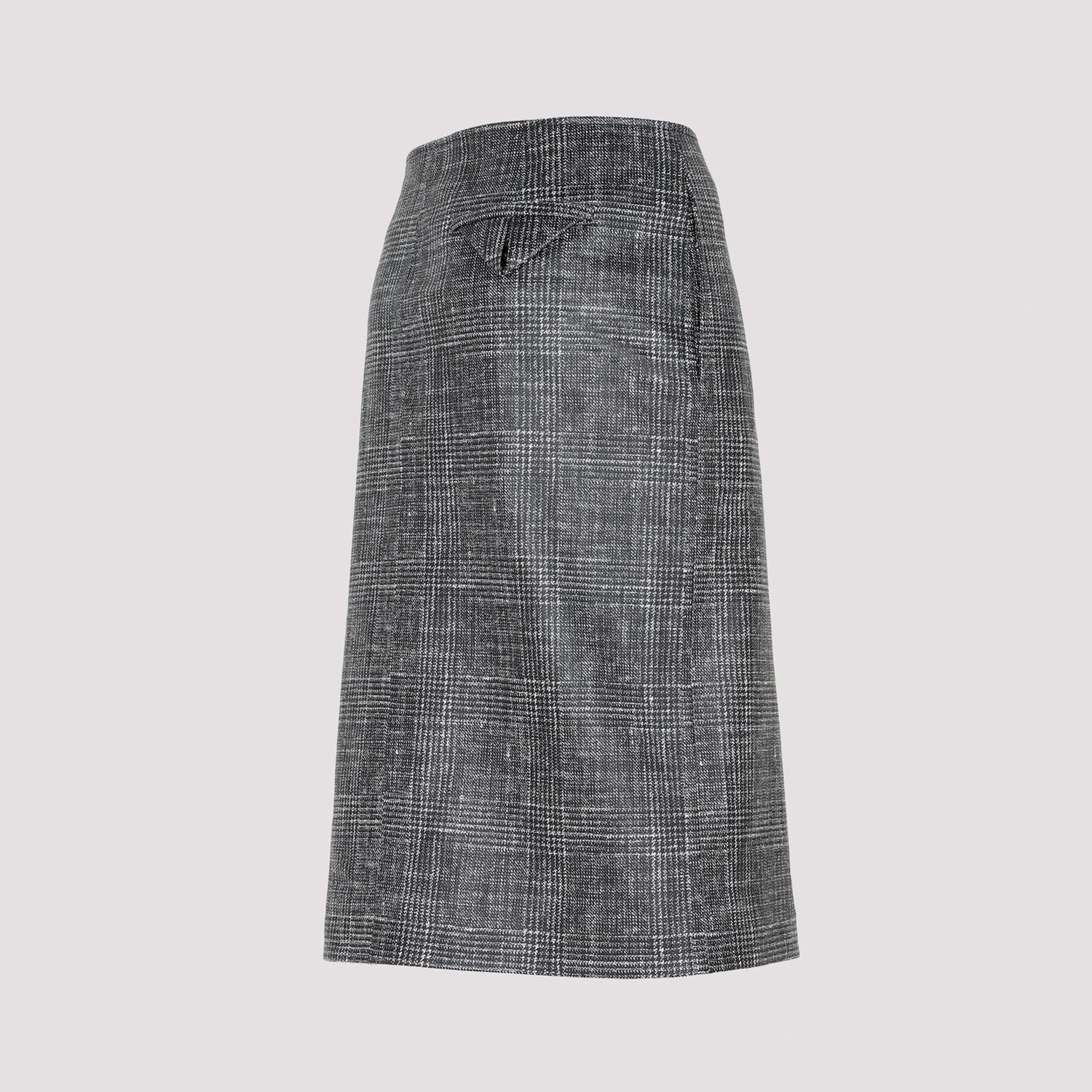 Printed Leather Midi Skirt