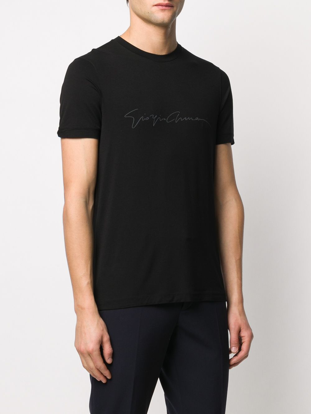 ASV STRETCH-VISCOSE T-SHIRT WITH SIGNATURE LOGO