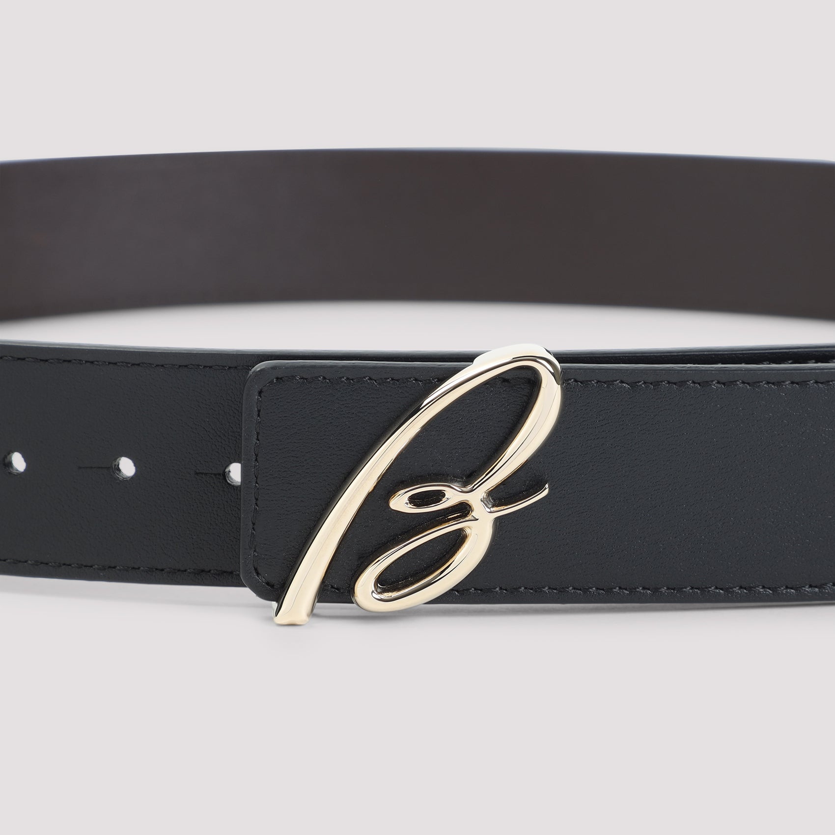 B Logo Reversible Leather Belt