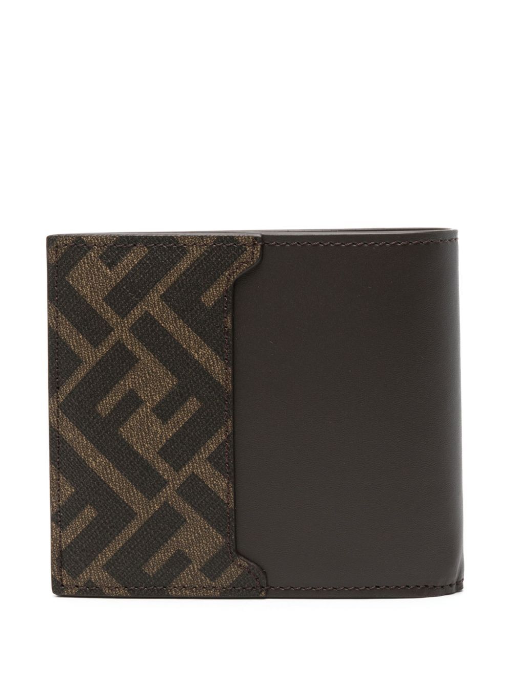 LEATHER AND FF CANVAS COMPACT BI-FOLD WALLET