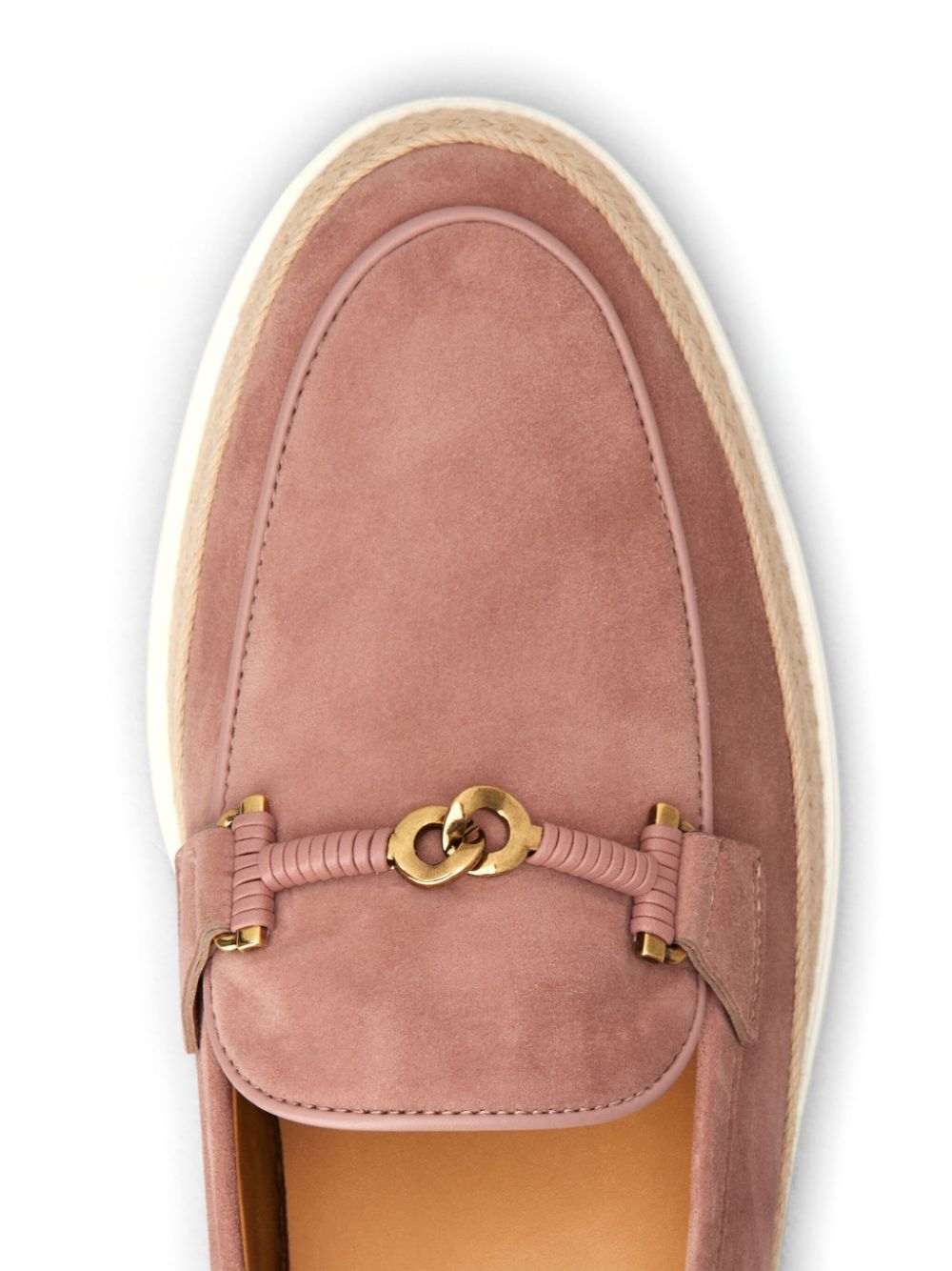 SUEDE SLIPPER LOAFERS WITH DOUBLE T RING ACCESSORY