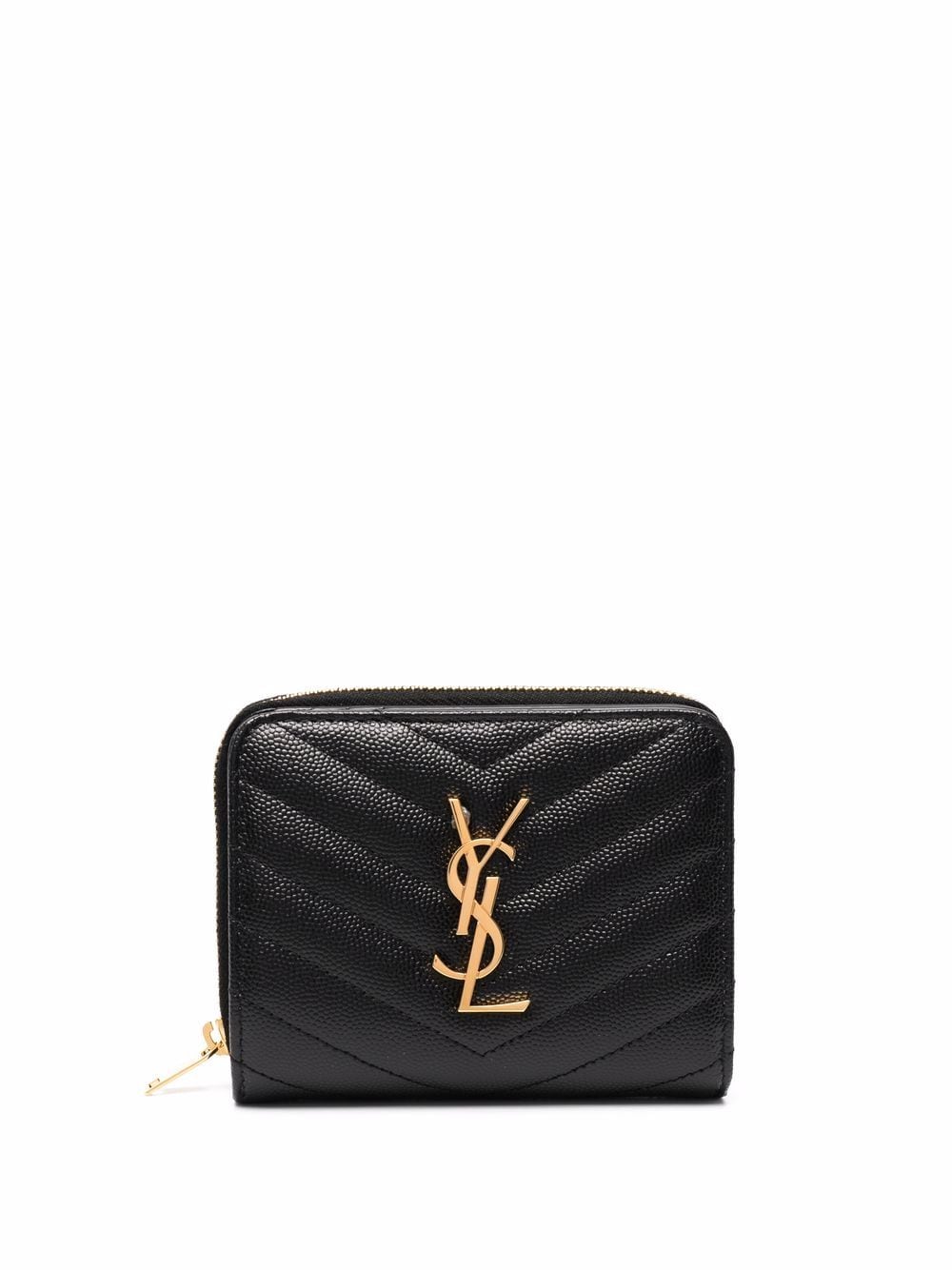 CASSANDRE MATELASSÉ COMPACT ZIP AROUND WALLET IN GRAIN DE POUDRE LEATHER