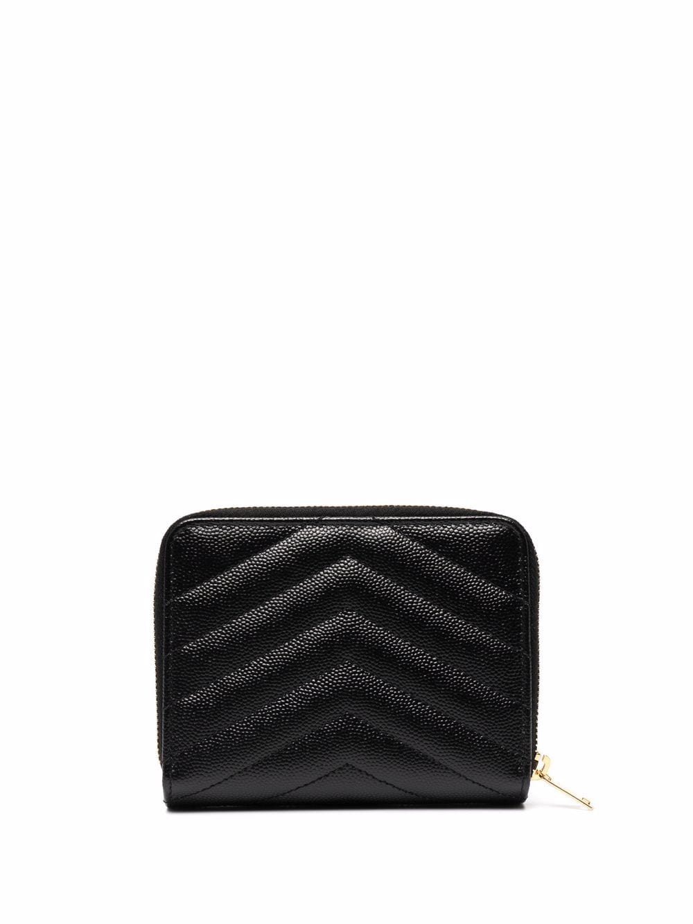 CASSANDRE MATELASSÉ COMPACT ZIP AROUND WALLET IN GRAIN DE POUDRE LEATHER