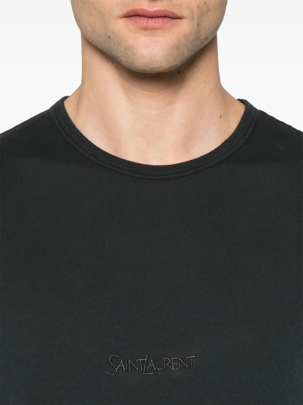 TONAL LOGO EMBROIDERY COTTON T-SHIRT