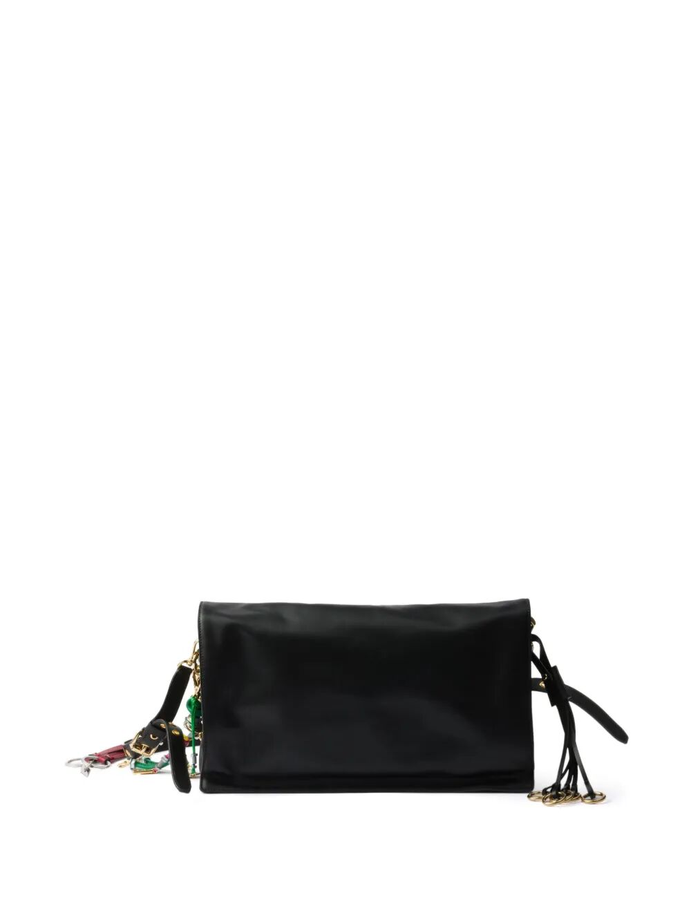 SOFT SOUND LARGE LEATHER SHOULDER BAG WITH CHARMS
