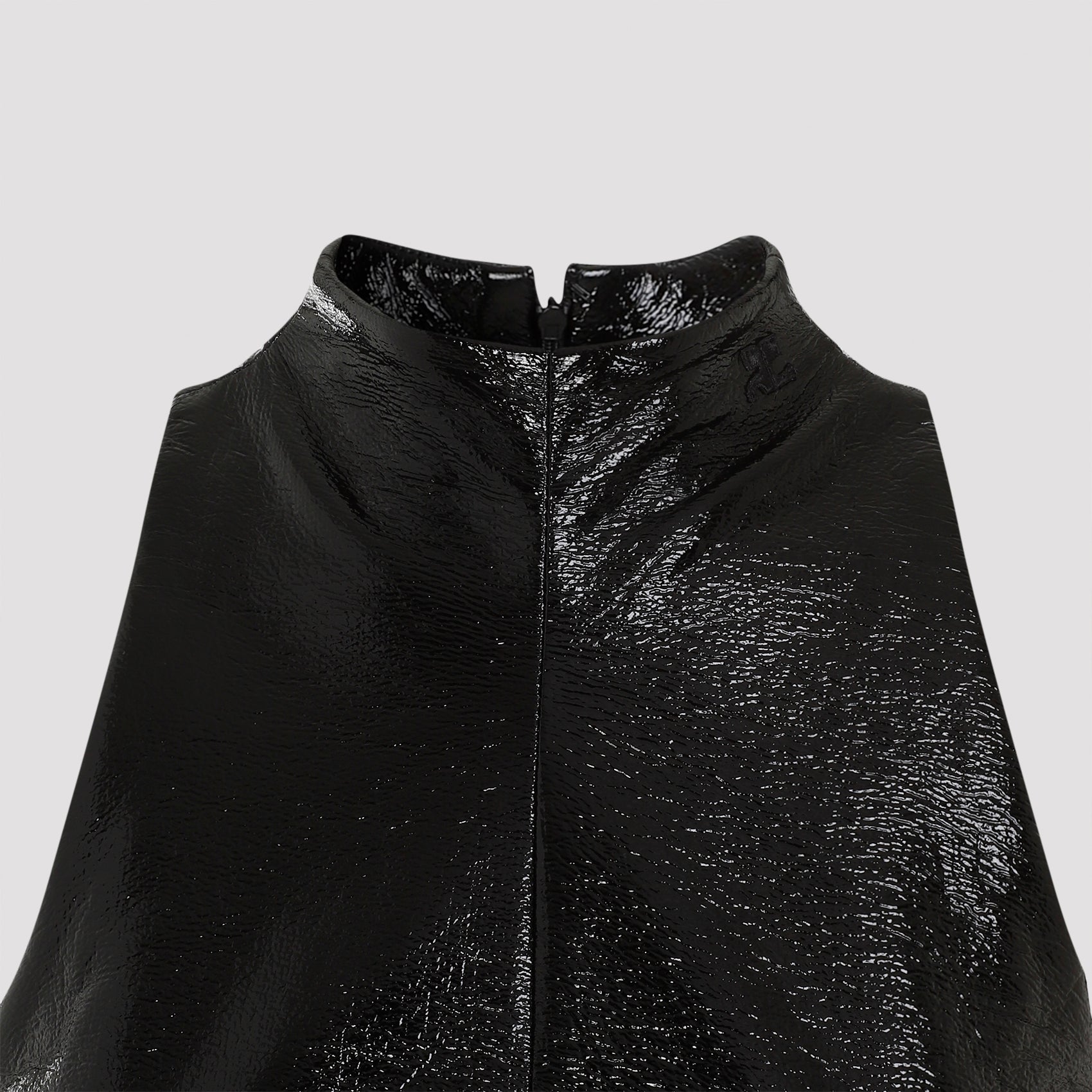 2 Pockets Vinyl A-Line Dress