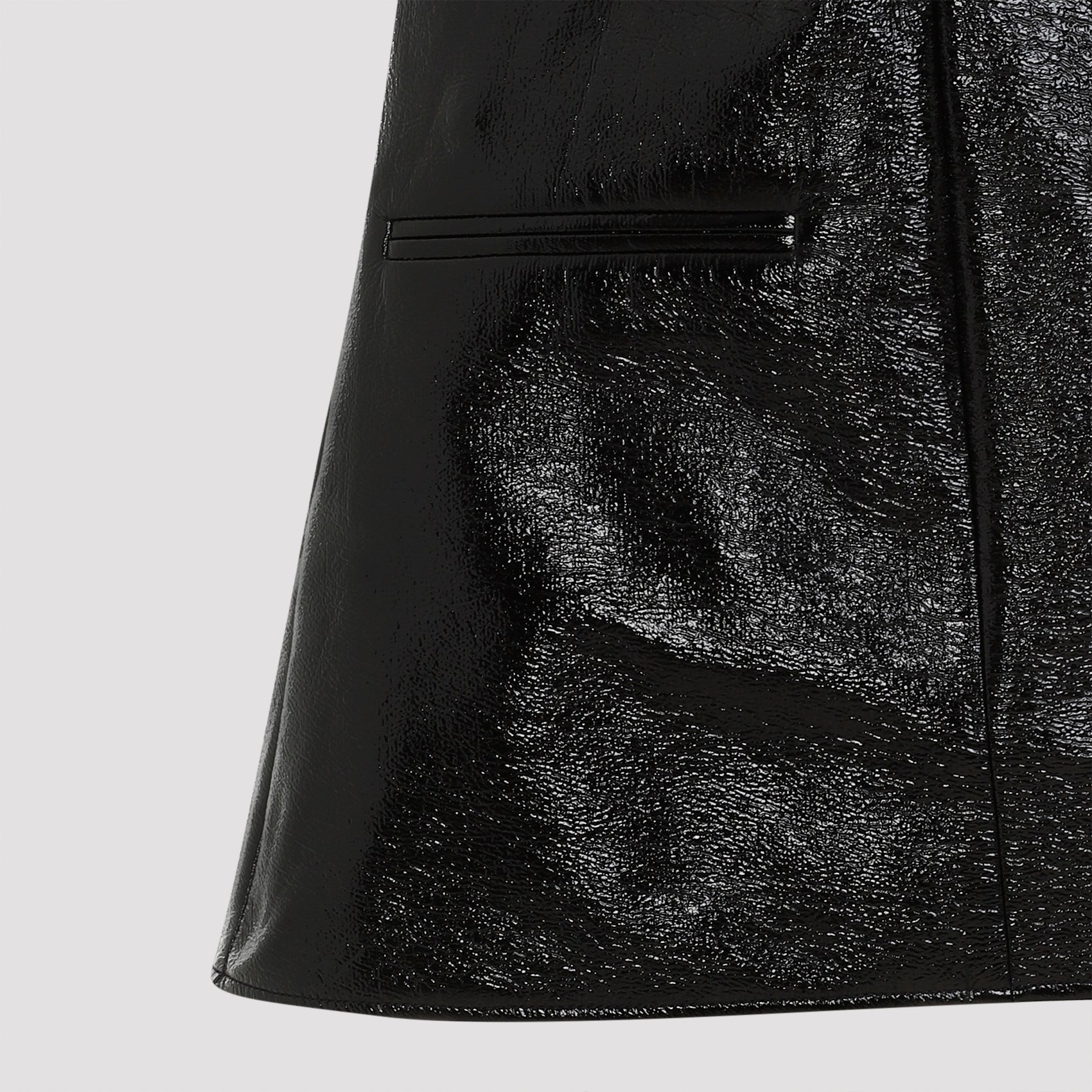 2 Pockets Vinyl A-Line Dress