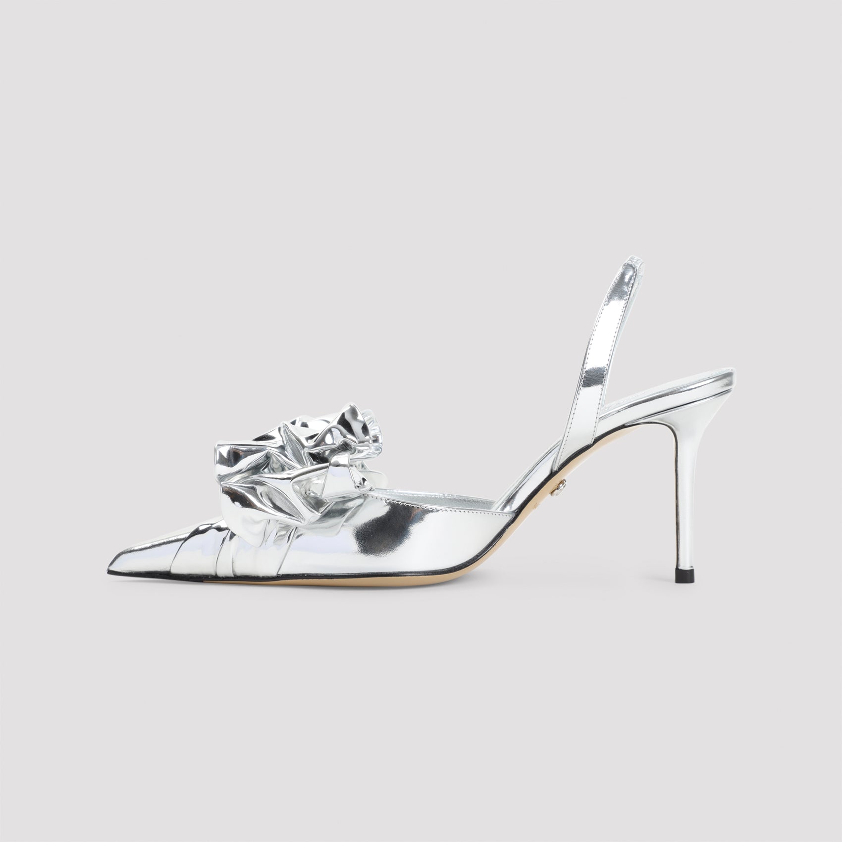 Le Cadeau Silver Wrapped Leather Pumps