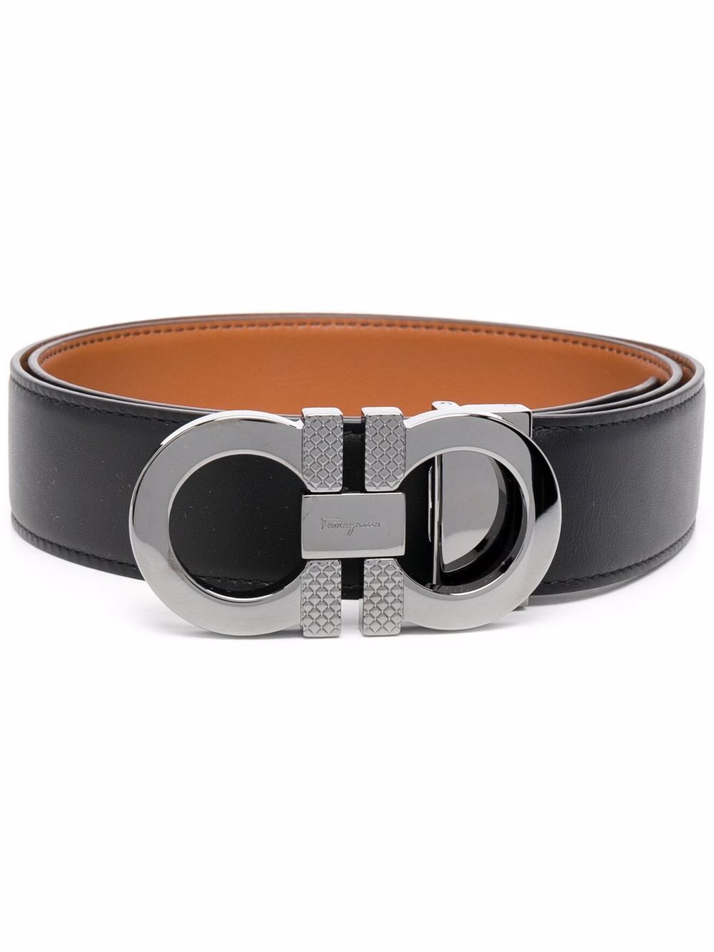 KNURLED BUCKLE REVERSIBLE GANCINI BELT
