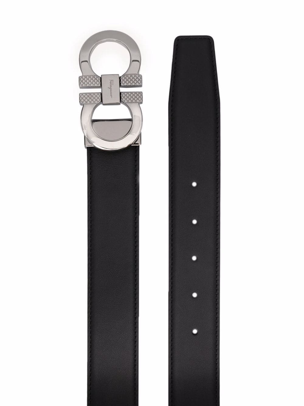 KNURLED BUCKLE REVERSIBLE GANCINI BELT