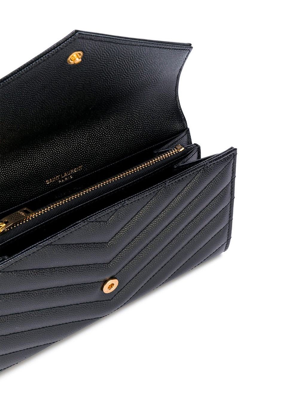 CASSANDRE MATELASSÉ LARGE FLAP WALLET IN GRAIN DE POUDRE LEATHER