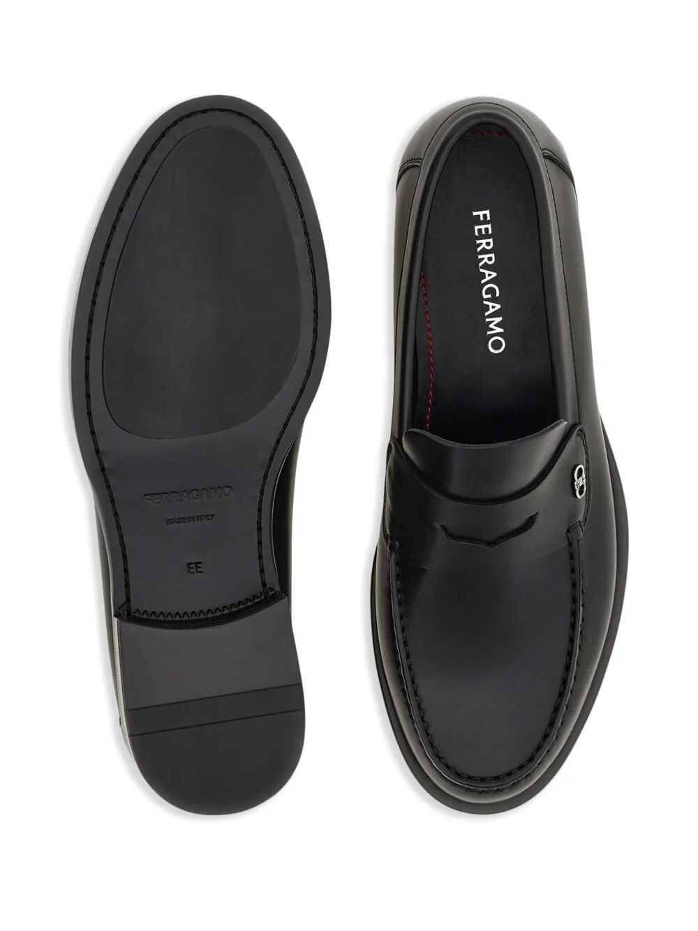 TITANIUM-FINISH MINI GANCINI BUCKLE BACCO LOAFERS