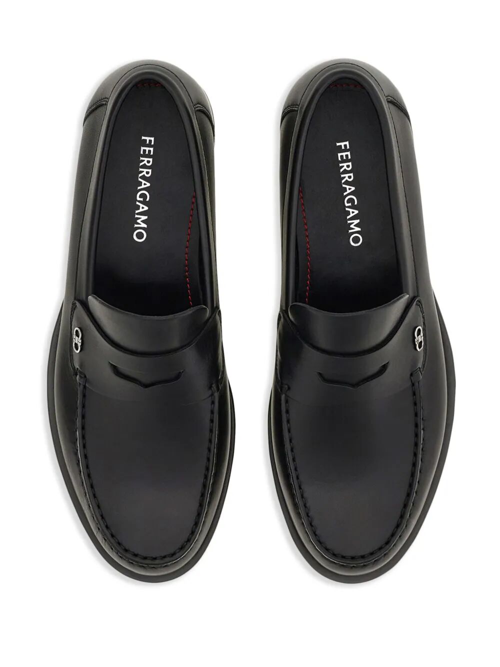 TITANIUM-FINISH MINI GANCINI BUCKLE BACCO LOAFERS