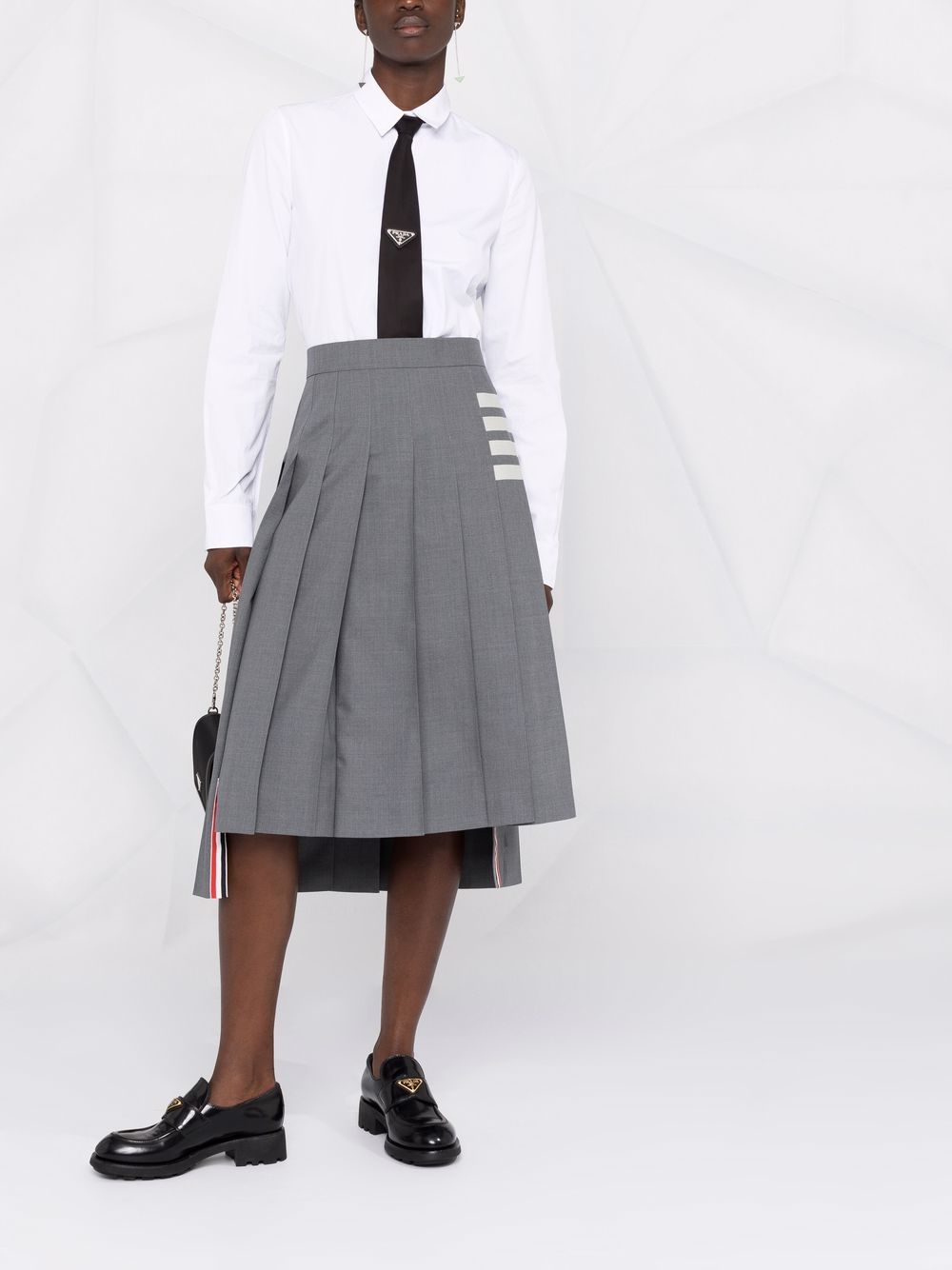 WOOL PLEATED MIDI SKIRT