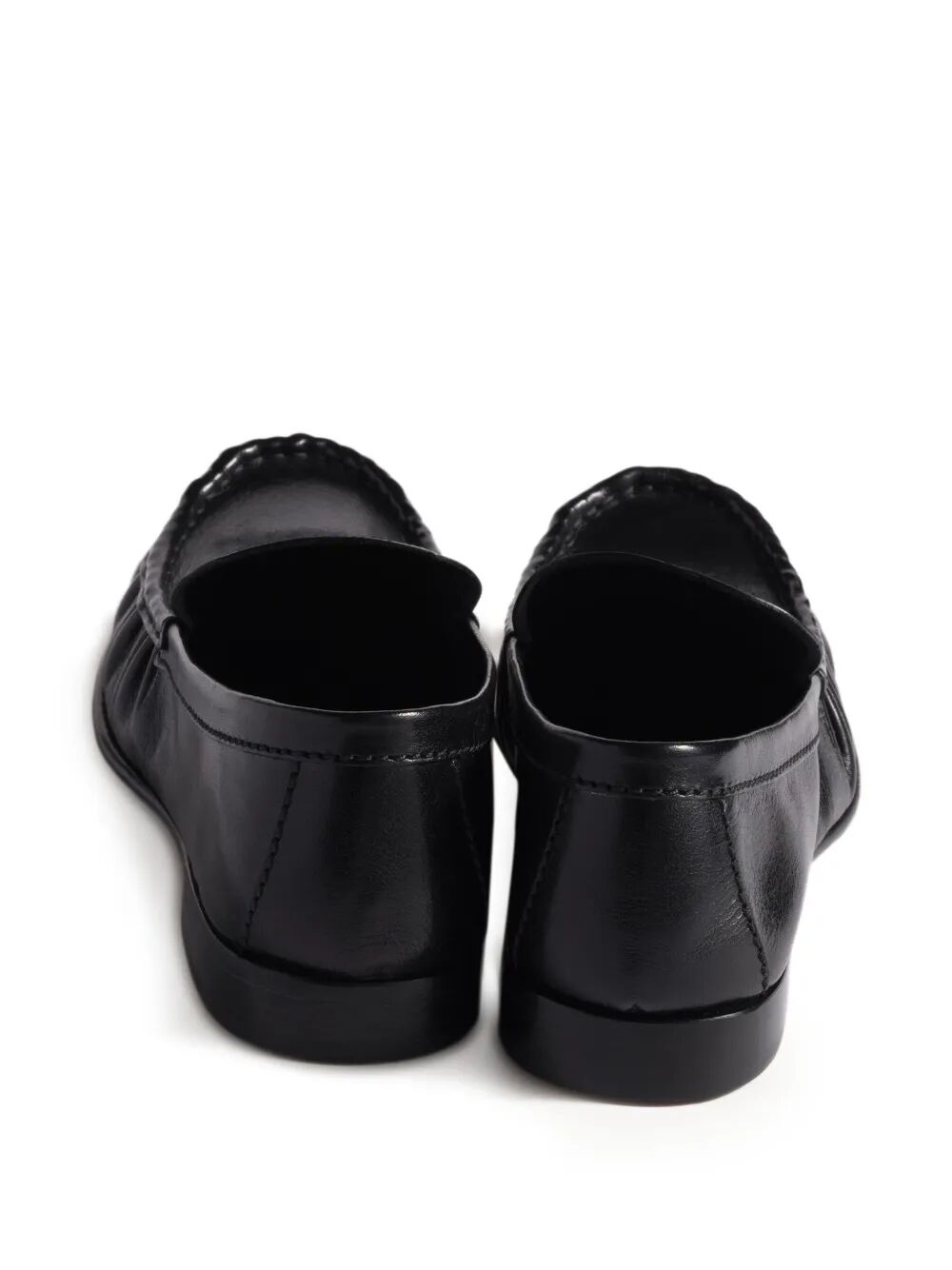 BUFFALO LEATHER GATHERED LOAFERS