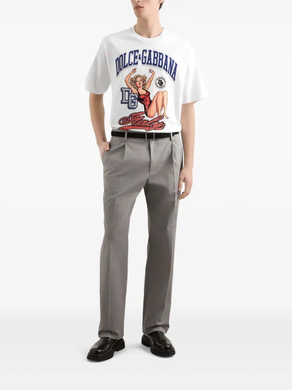 ITALY-PRINT COTTON T-SHIRT