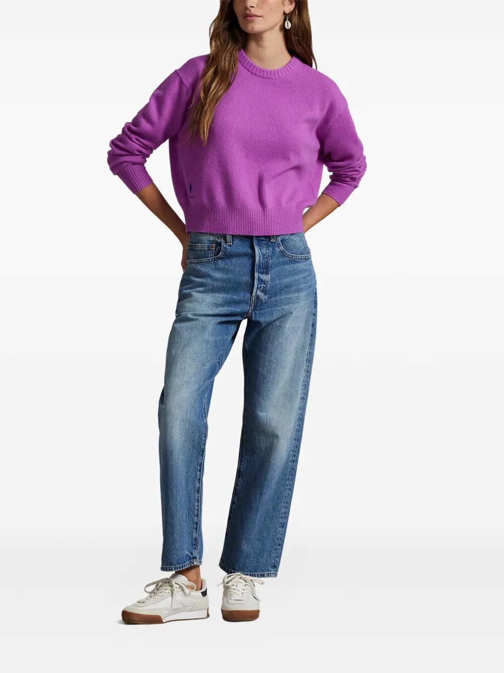 DROPPED SHOULDER WOOL SWEATER