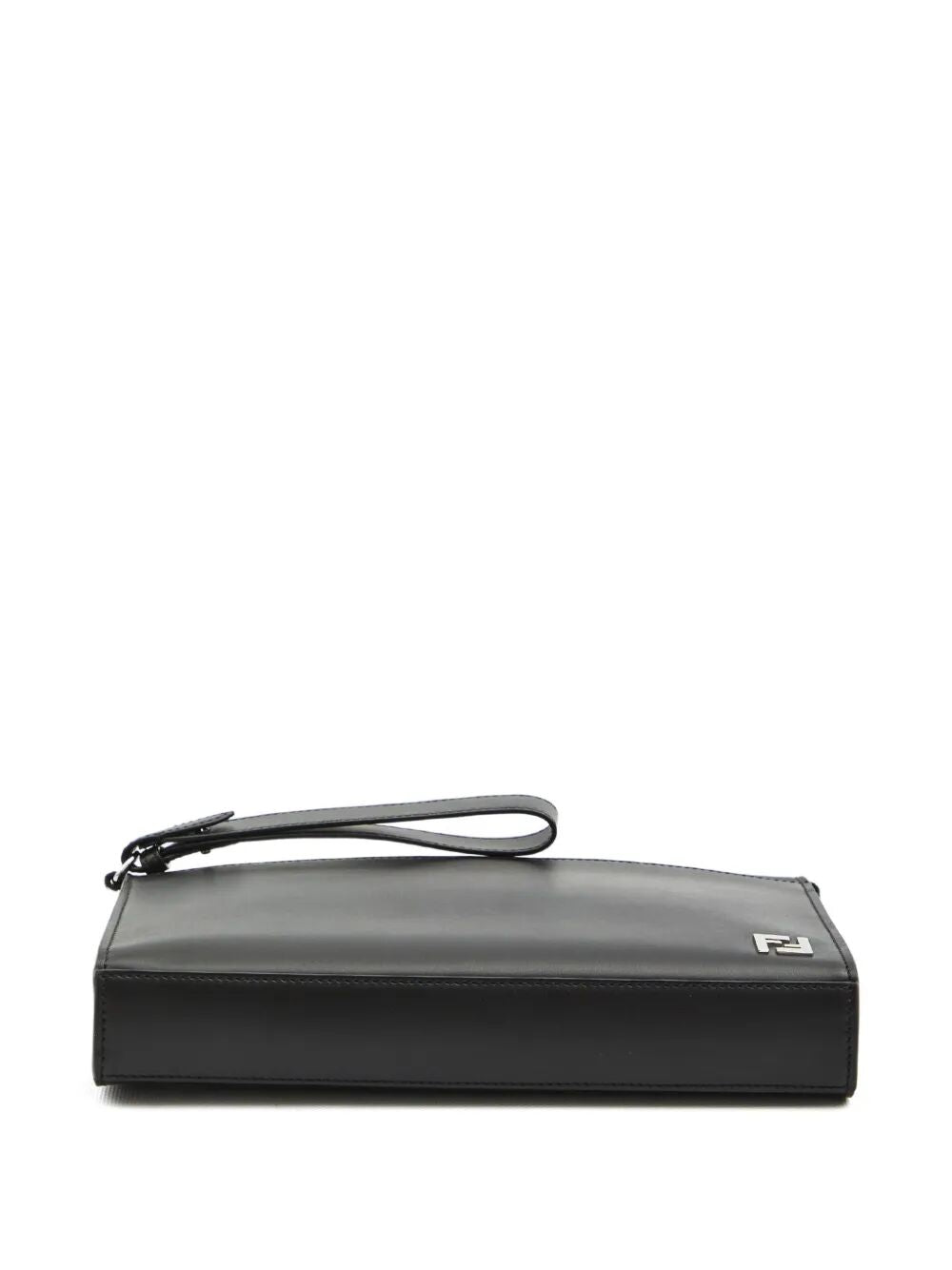 LEATHER AND CANVAS FF SQUARED CLUTCH