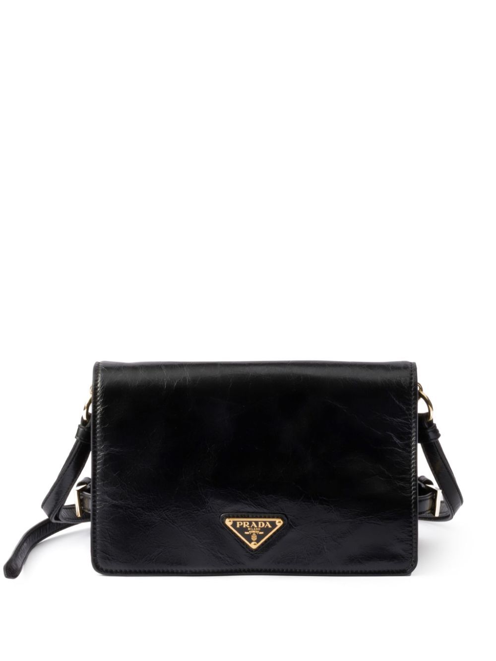 GLOSSY LEATHER SHOULDER BAG
