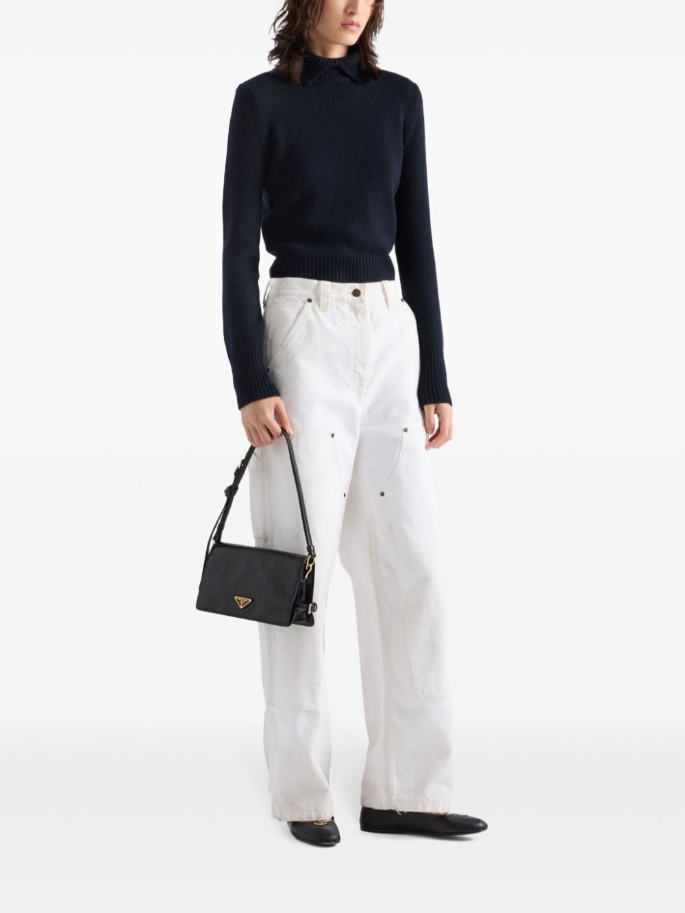GLOSSY LEATHER SHOULDER BAG