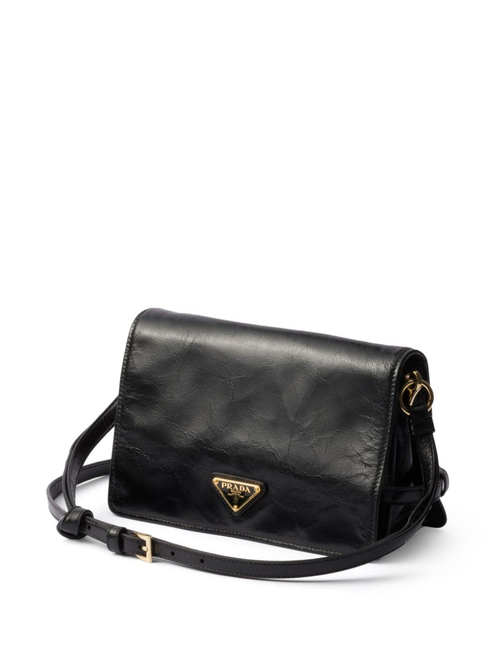 GLOSSY LEATHER SHOULDER BAG