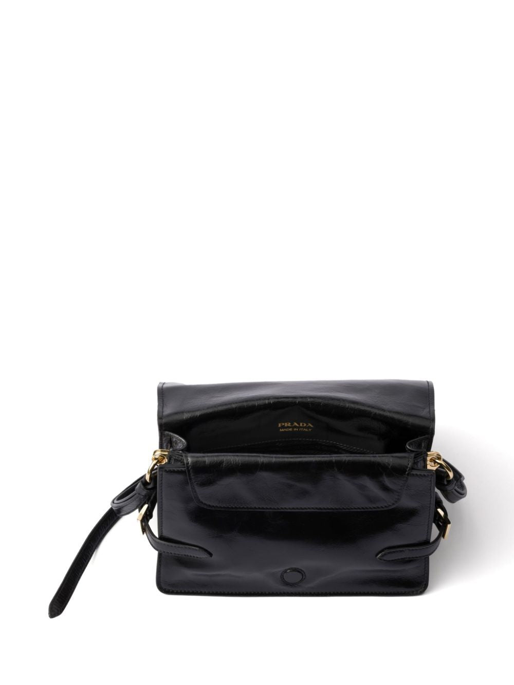 GLOSSY LEATHER SHOULDER BAG
