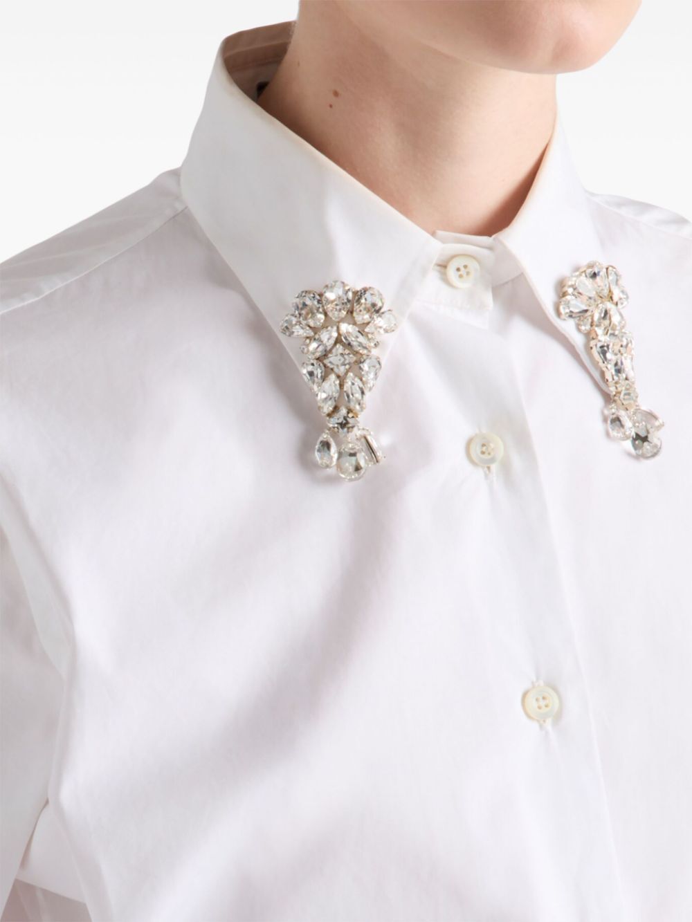 CAMICIA BOXY IN POPELINE RICAMATA