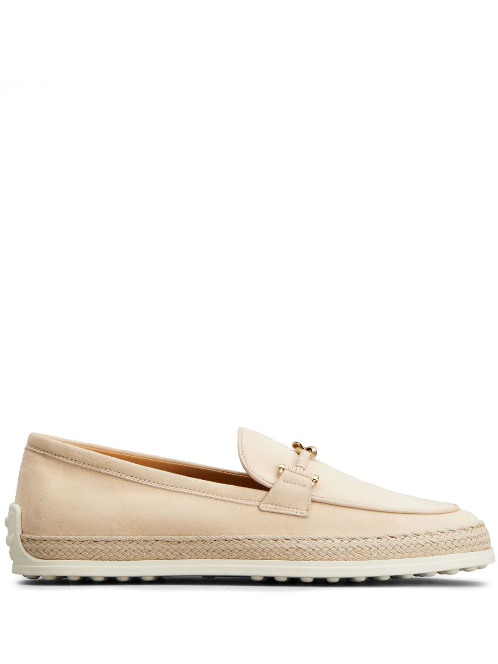 SUEDE SLIPPER LOAFERS WITH DOUBLE T RING ACCESSORY