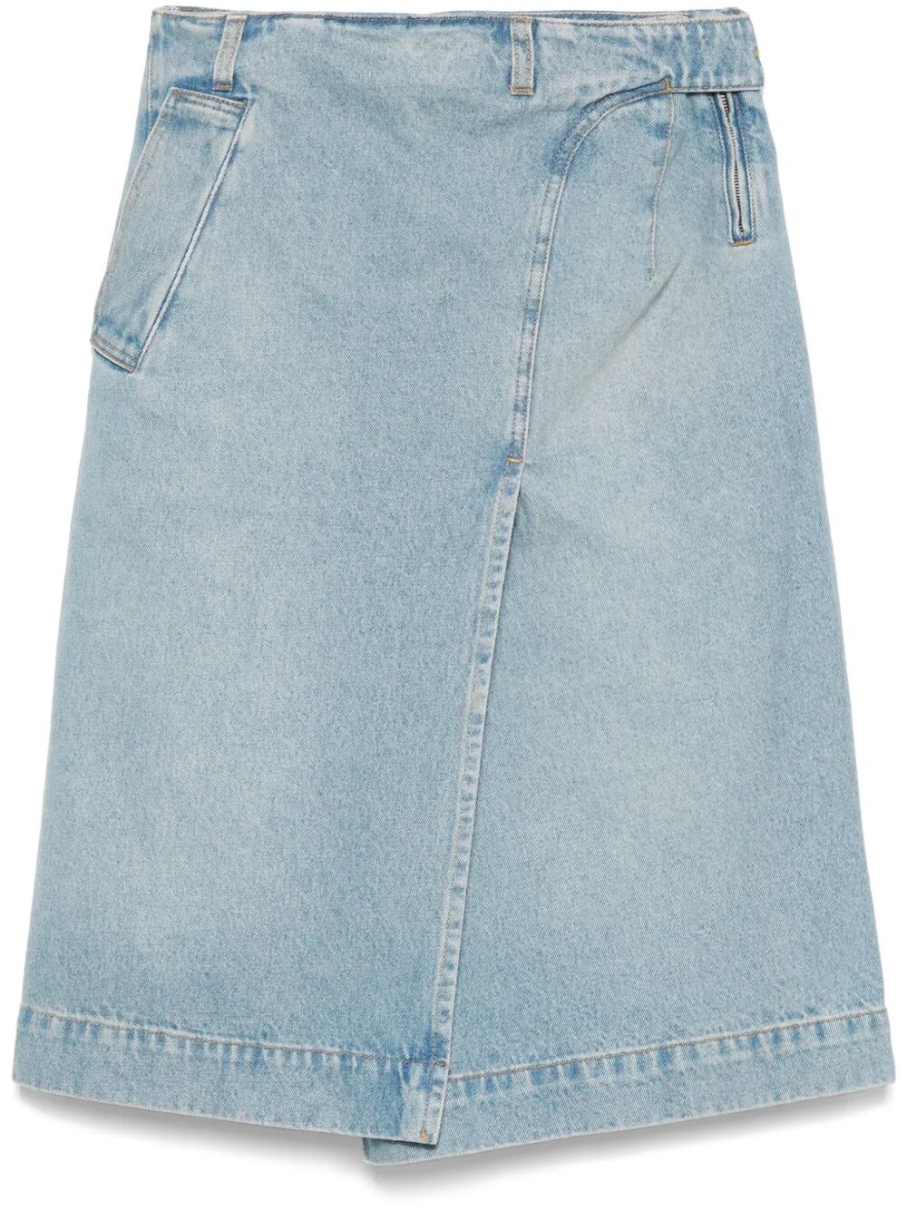 DENIM WRAP DETAIL SKIRT