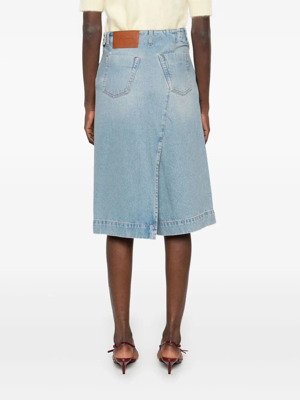 DENIM WRAP DETAIL SKIRT