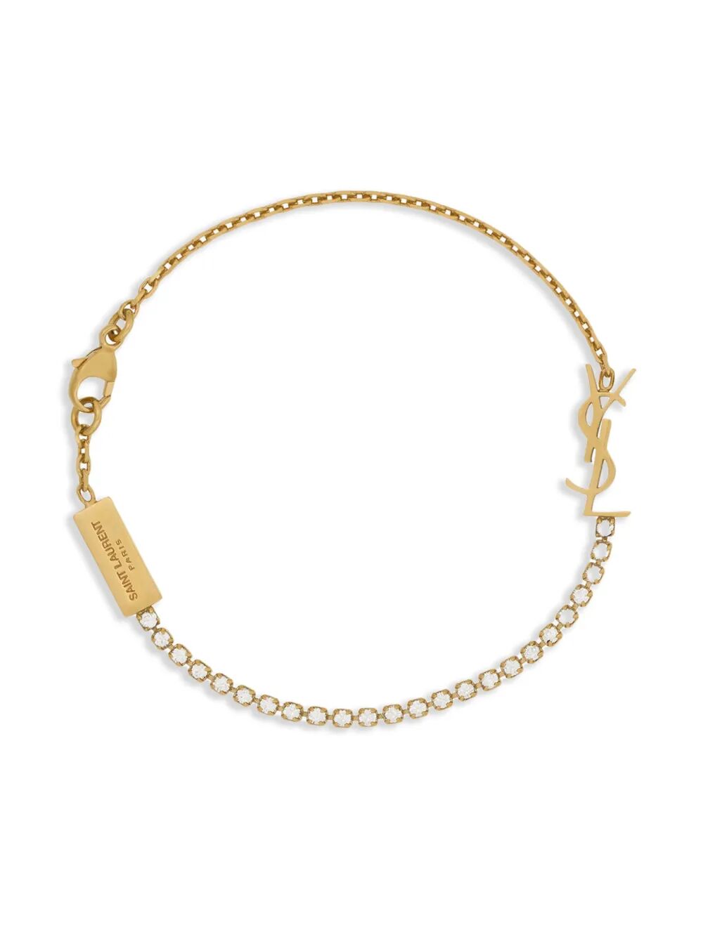 CASSANDRE CHARM BRACELET IN METAL AND RHINESTONE