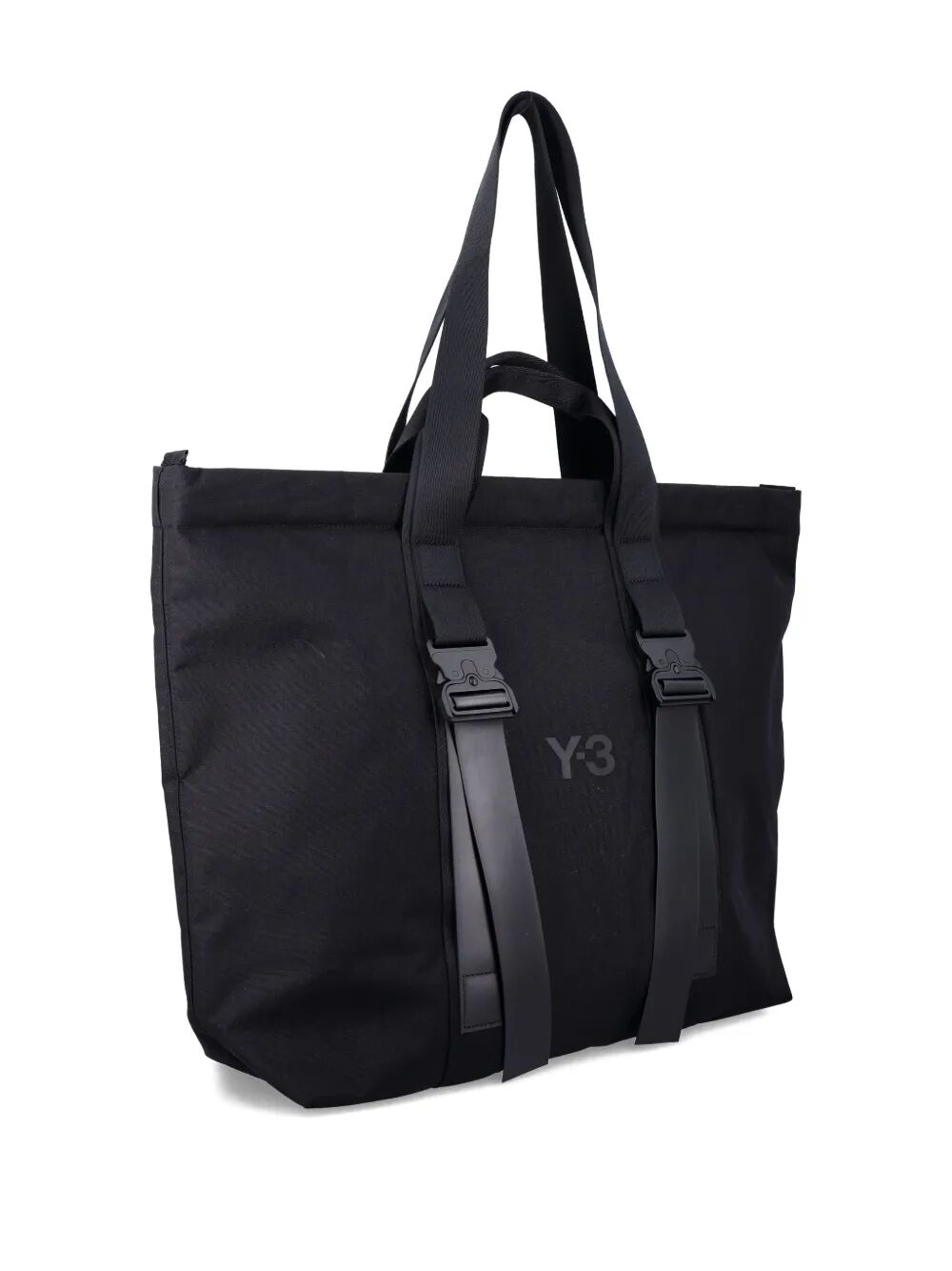 BUCKLE-STRAP CANVAS SHOPPER BAG