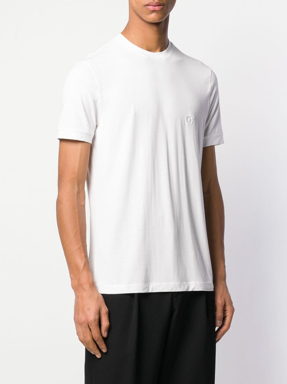 STRETCH VISCOSE JERSEY CREW NECK T-SHIRT