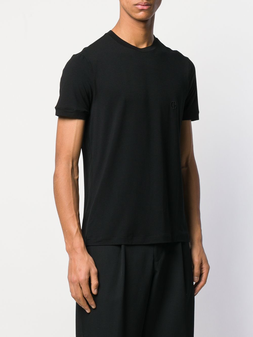 STRETCH VISCOSE JERSEY CREW NECK T-SHIRT