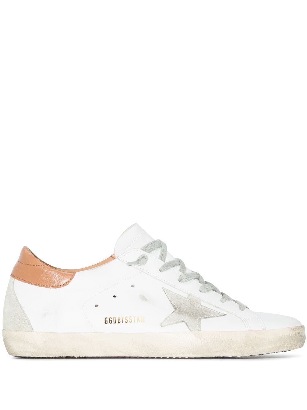 SUPER-STAR SNEAKERS IN NAPPA LEATHER WITH SUEDE STAR AND LIGHT BROWN HEEL TAB
