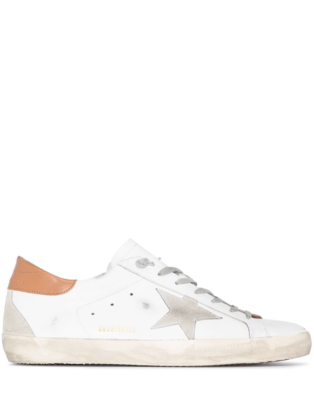 SUPER-STAR SNEAKERS WITH ICE-GRAY SUEDE STAR AND LIGHT BROWN HEEL TAB