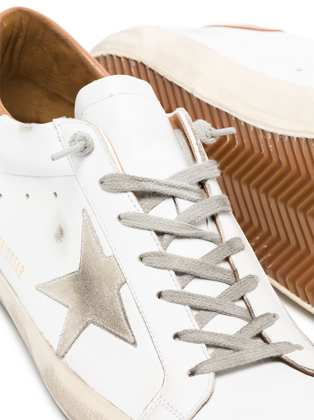 SUPER-STAR SNEAKERS WITH ICE-GRAY SUEDE STAR AND LIGHT BROWN HEEL TAB