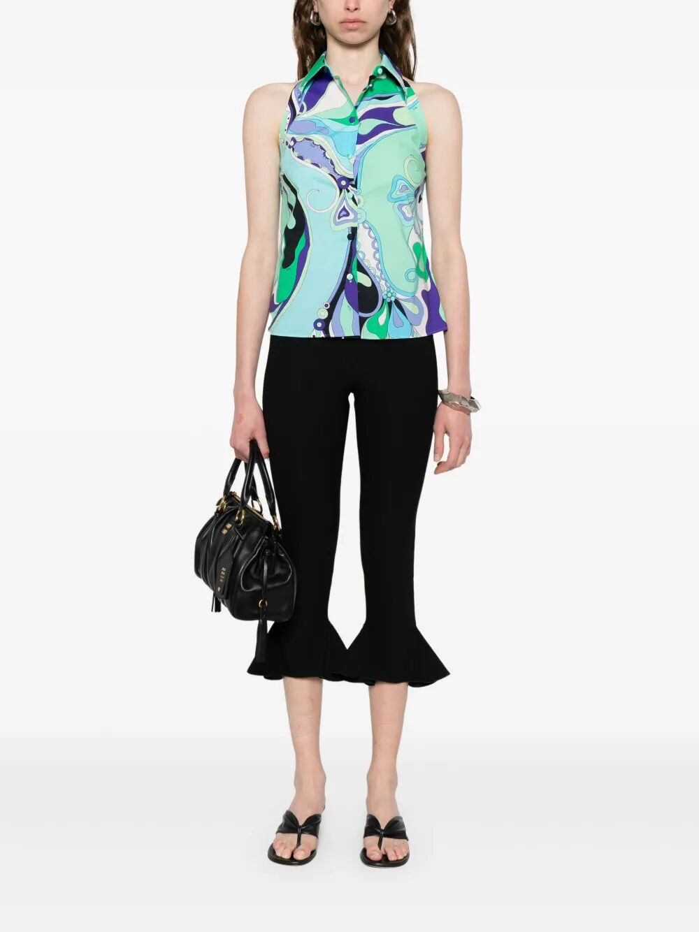 MARMO-PRINT SLEEVELESS SHIRT