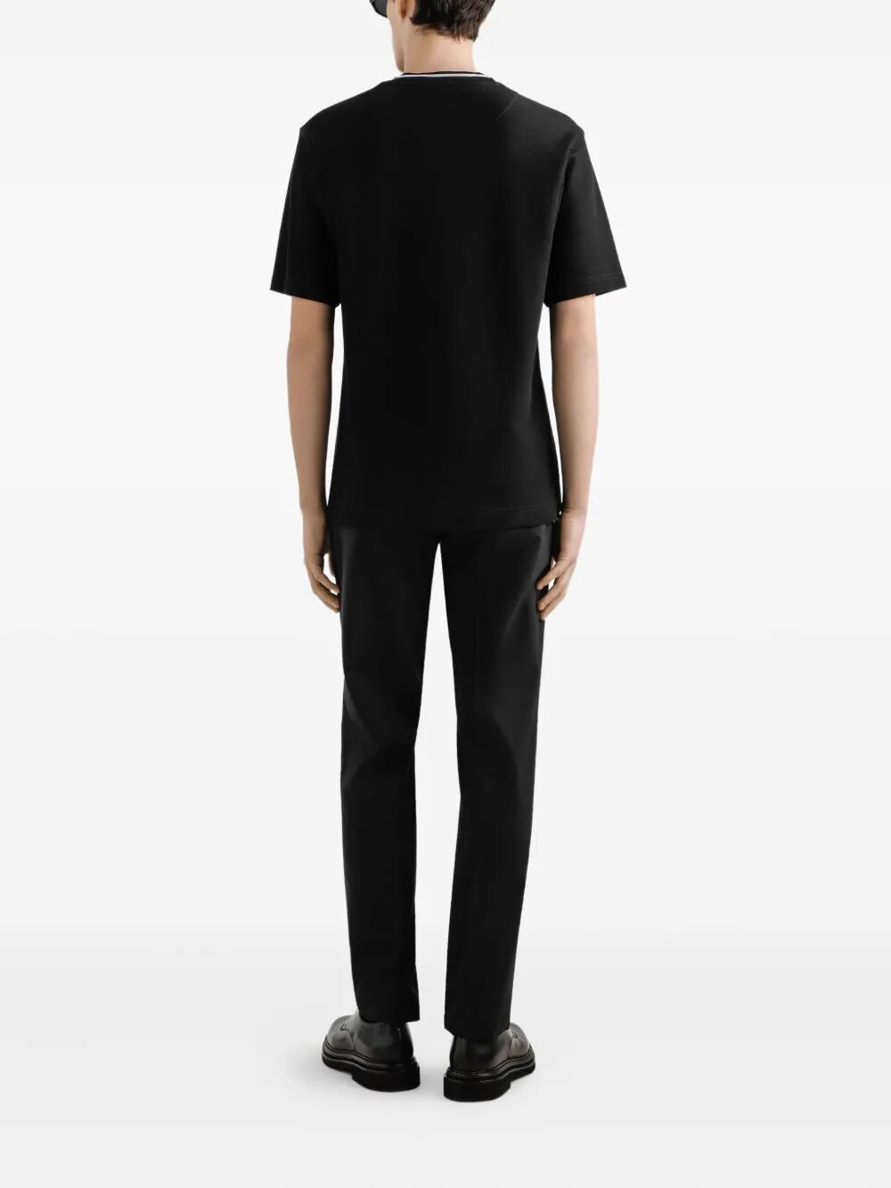 COTTON PIQUÉ T-SHIRT WITH CONTRASTING COLLAR