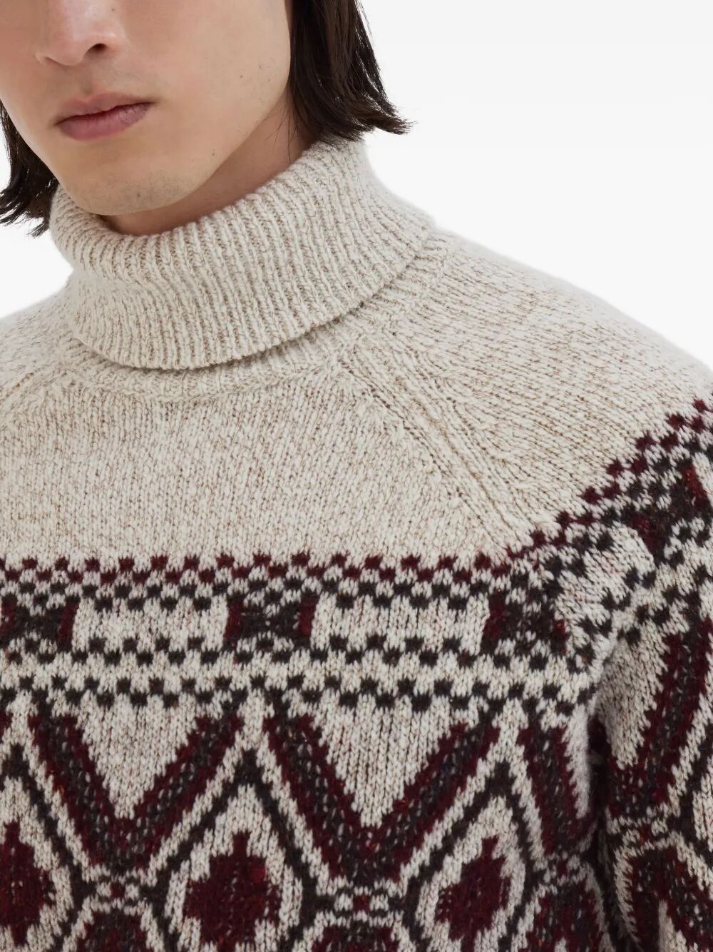 MAGLIA COLLO ALTO GEOMETRIC JACQUARD