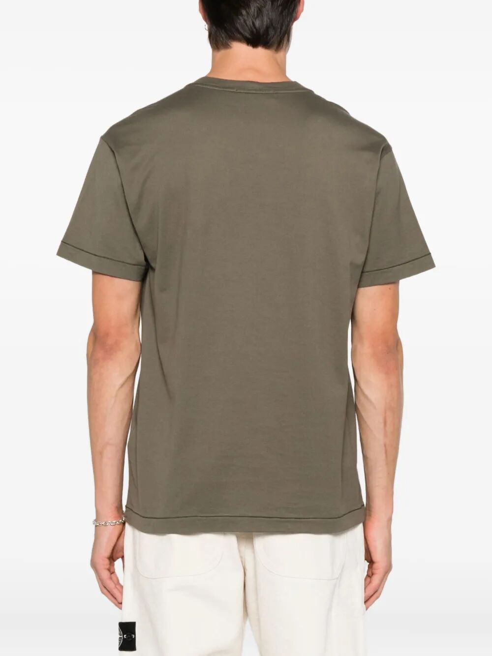 SLIM FIT COTTON JERSEY T-SHIRT WITH COMPASS PATCH