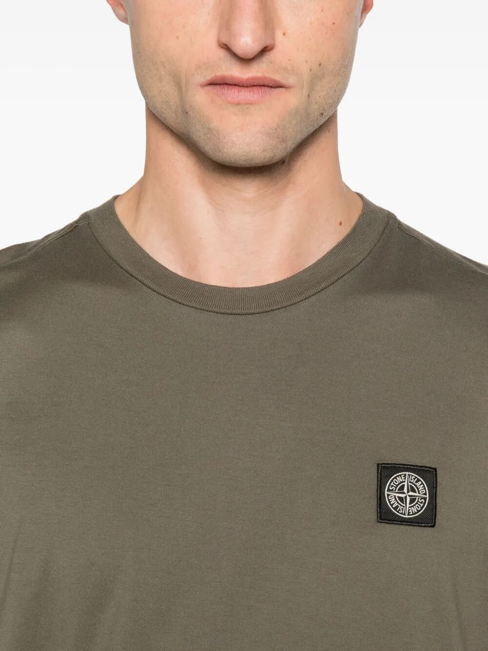 SLIM FIT COTTON JERSEY T-SHIRT WITH COMPASS PATCH