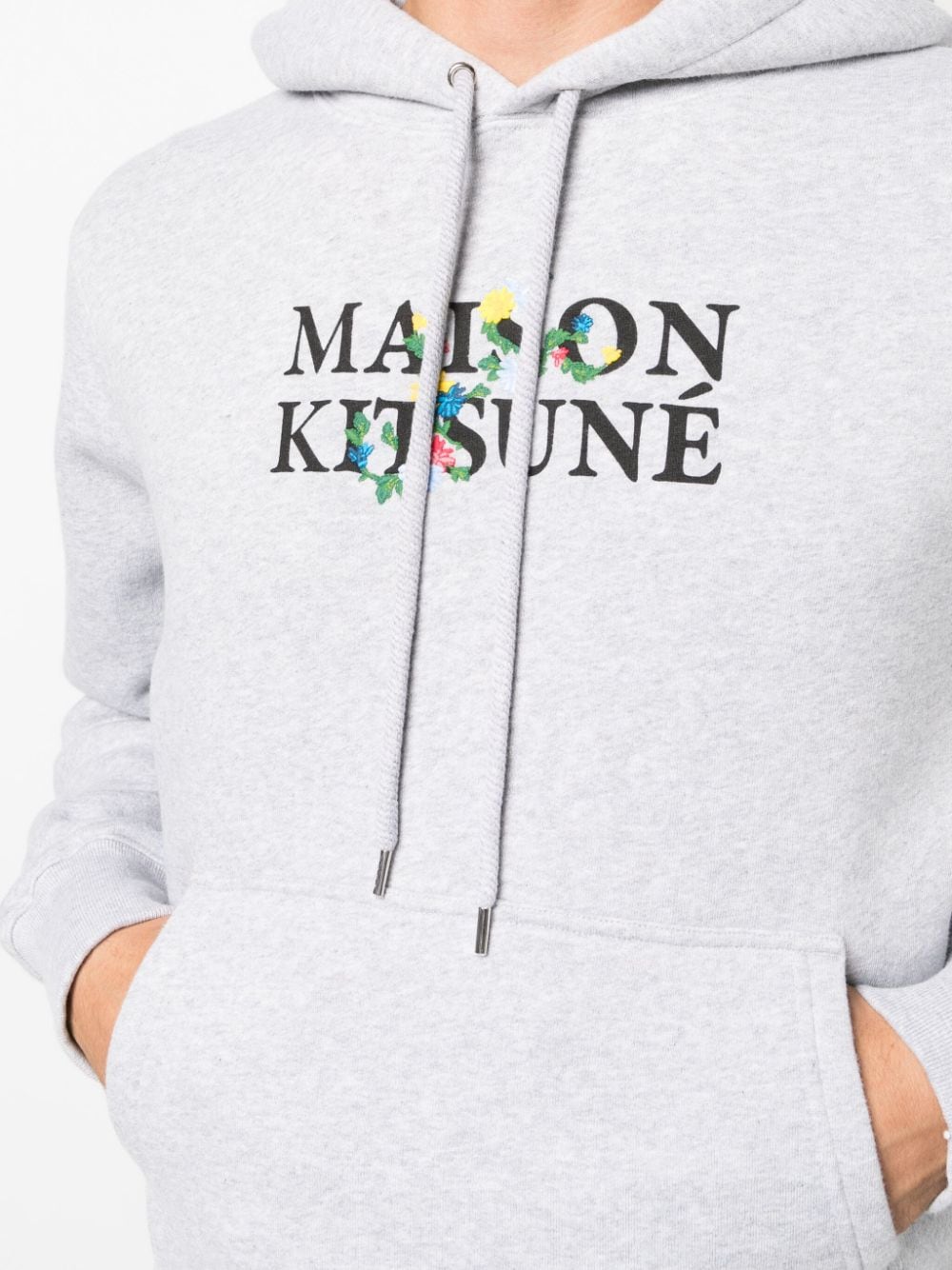 FLOWER EMBROIDERY COTTON HOODIE
