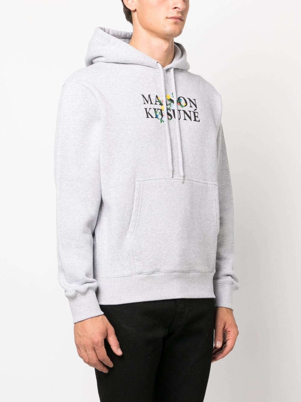 FLOWER EMBROIDERY COTTON HOODIE