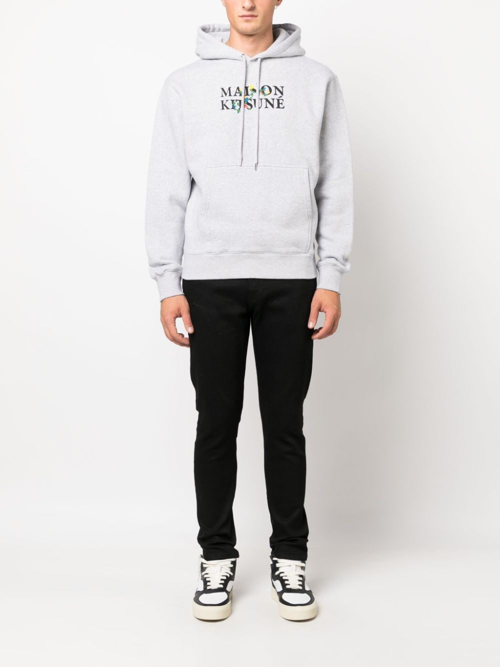 FLOWER EMBROIDERY COTTON HOODIE