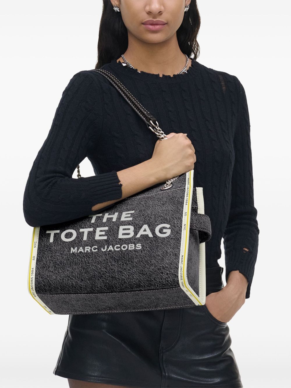 THE DENIM CHAIN MEDIUM TOTE BAG
